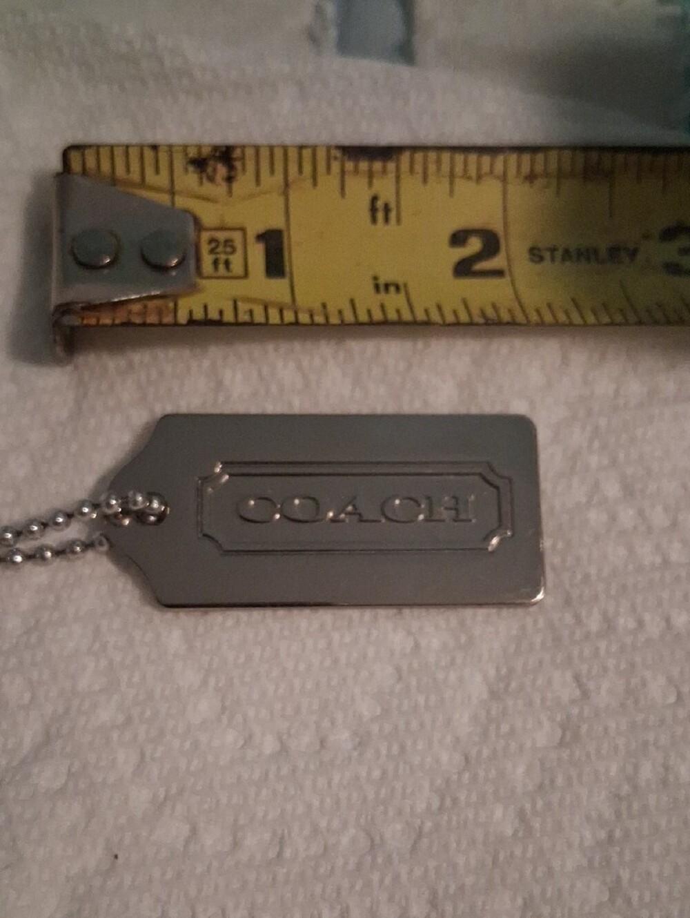 Coach Silver-Tone Hang Tag with Ball Chain. Firm Price. No Bundle Discount. - Picture 2 of 7